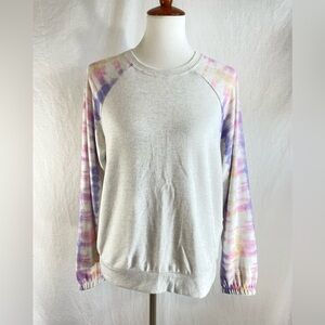 NWT PJ Salvage Sun Stripe Tie Dye Sleeve Long Sleeve Top | Size Small